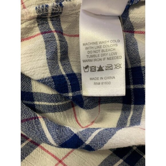 Reaction Kenneth Cole 1X Plaid Blouse Button Front - Picture 11 of 11